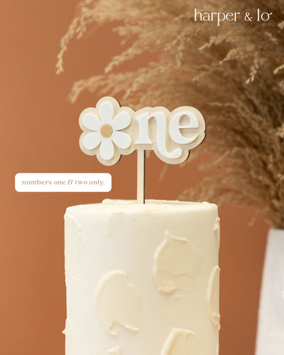 Cake Topper | Boho Daisy Number