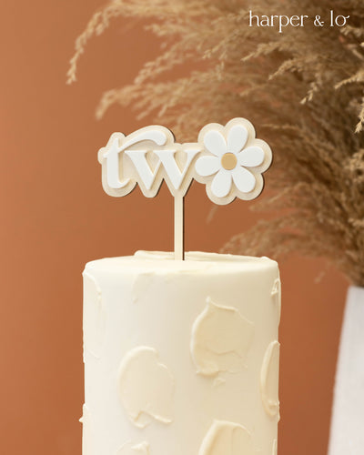 Cake Topper | Boho Daisy Number