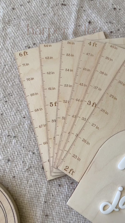 Personalized Wooden Growth Chart | Rainbow