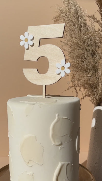 Cake Topper | Boho Daisy | Numbers